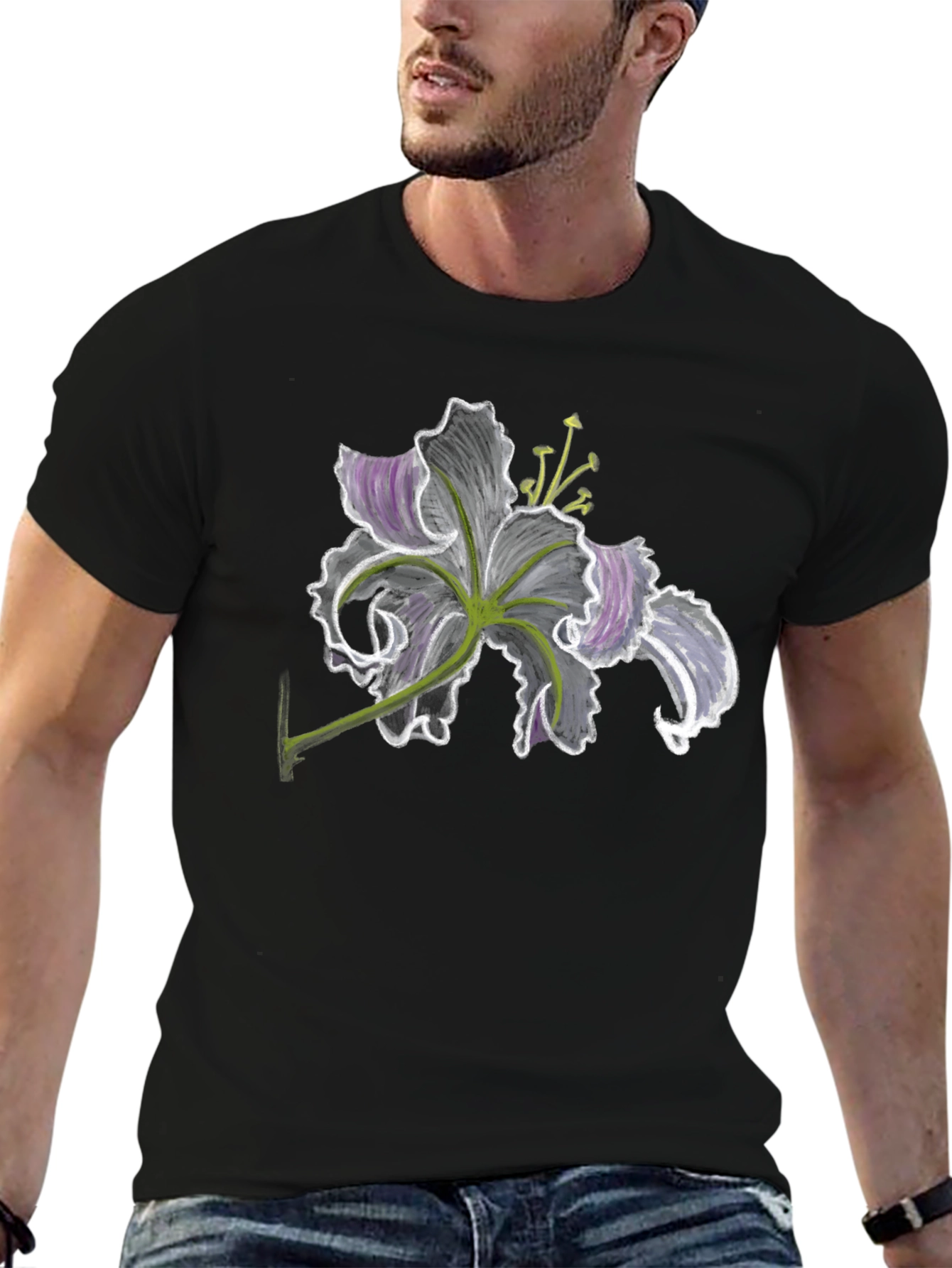 Floral Print Tee - Dark Lily Design