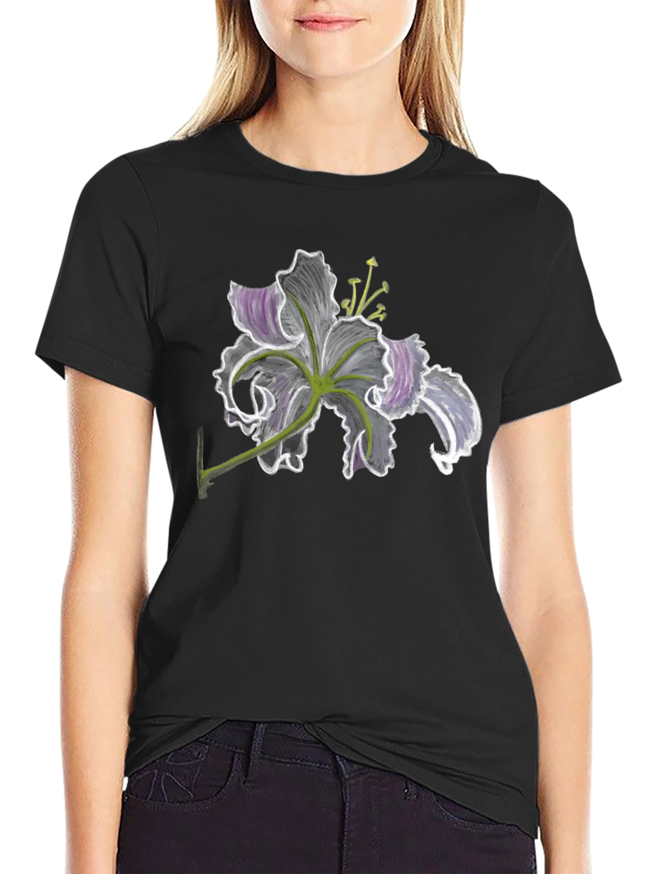 Floral Print Tee - Dark Lily Design