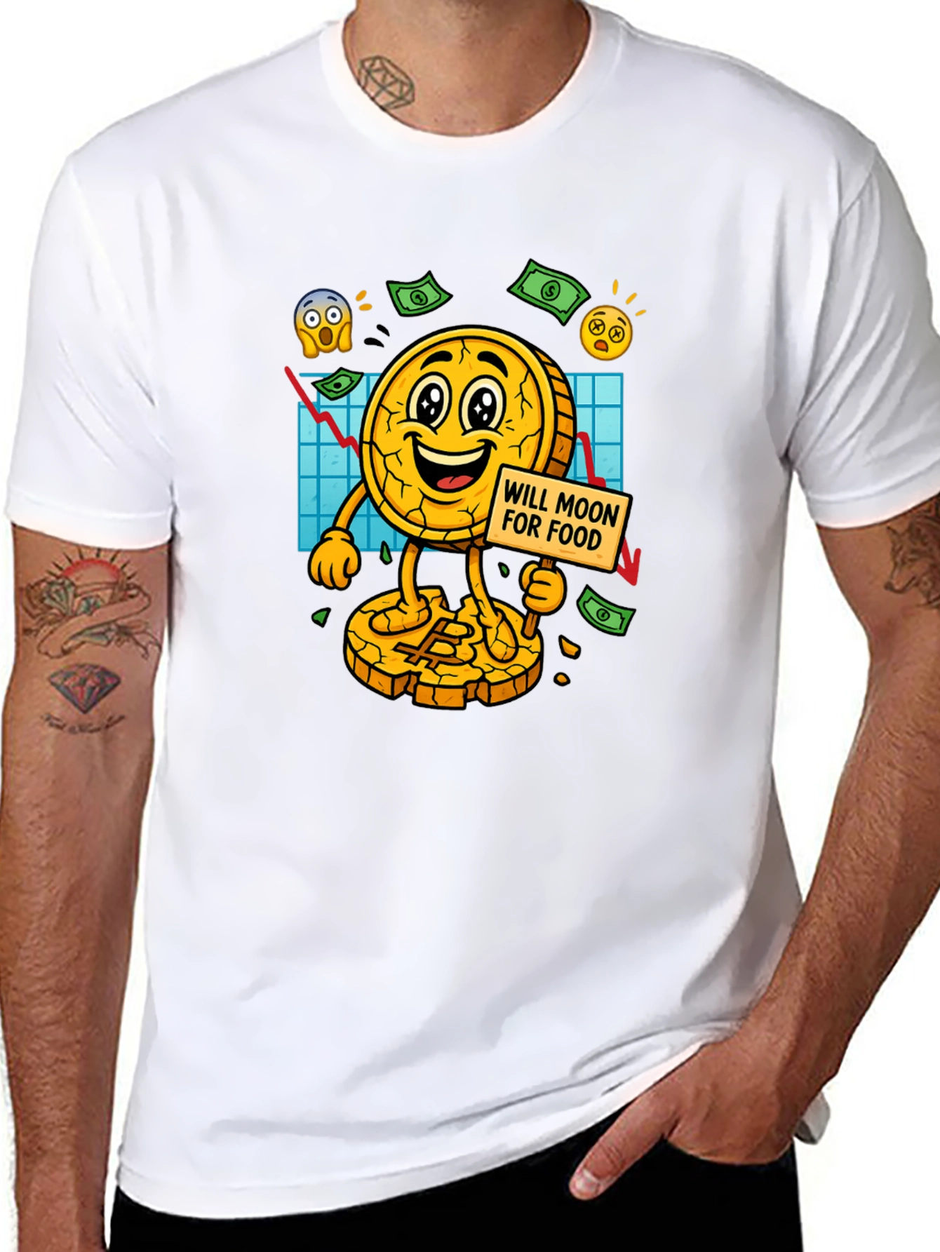 Bitcoin Mooning For Food T-Shirt