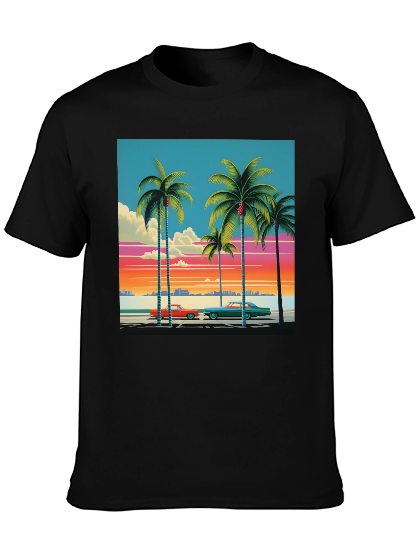 Retro Miami Beach Palm Tree T-Shirt