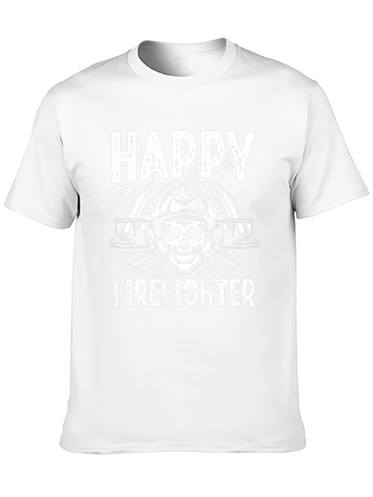 Happy Firefighter T-Shirt - Skull & Axes