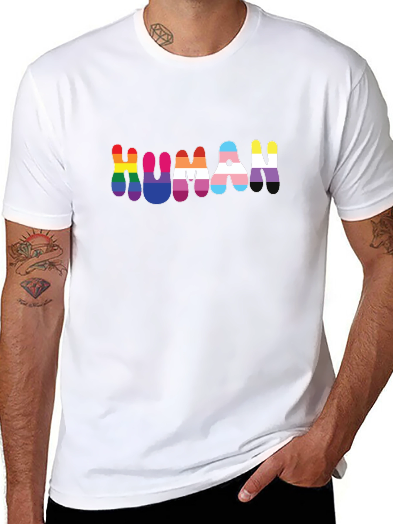 HUMAN Pride LGBTQ+ T-Shirt - Black Unisex Tee