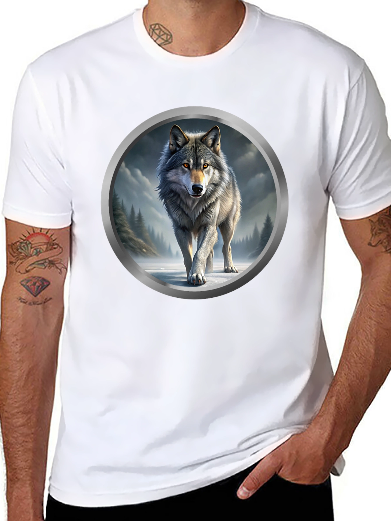 Wolf Graphic Print T-Shirt