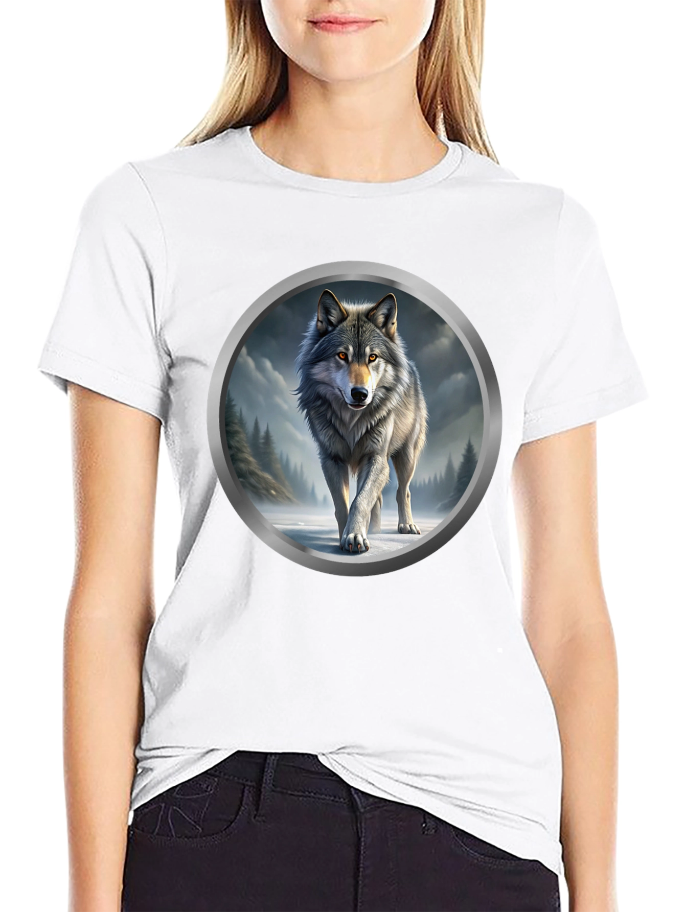 Wolf Graphic Print T-Shirt