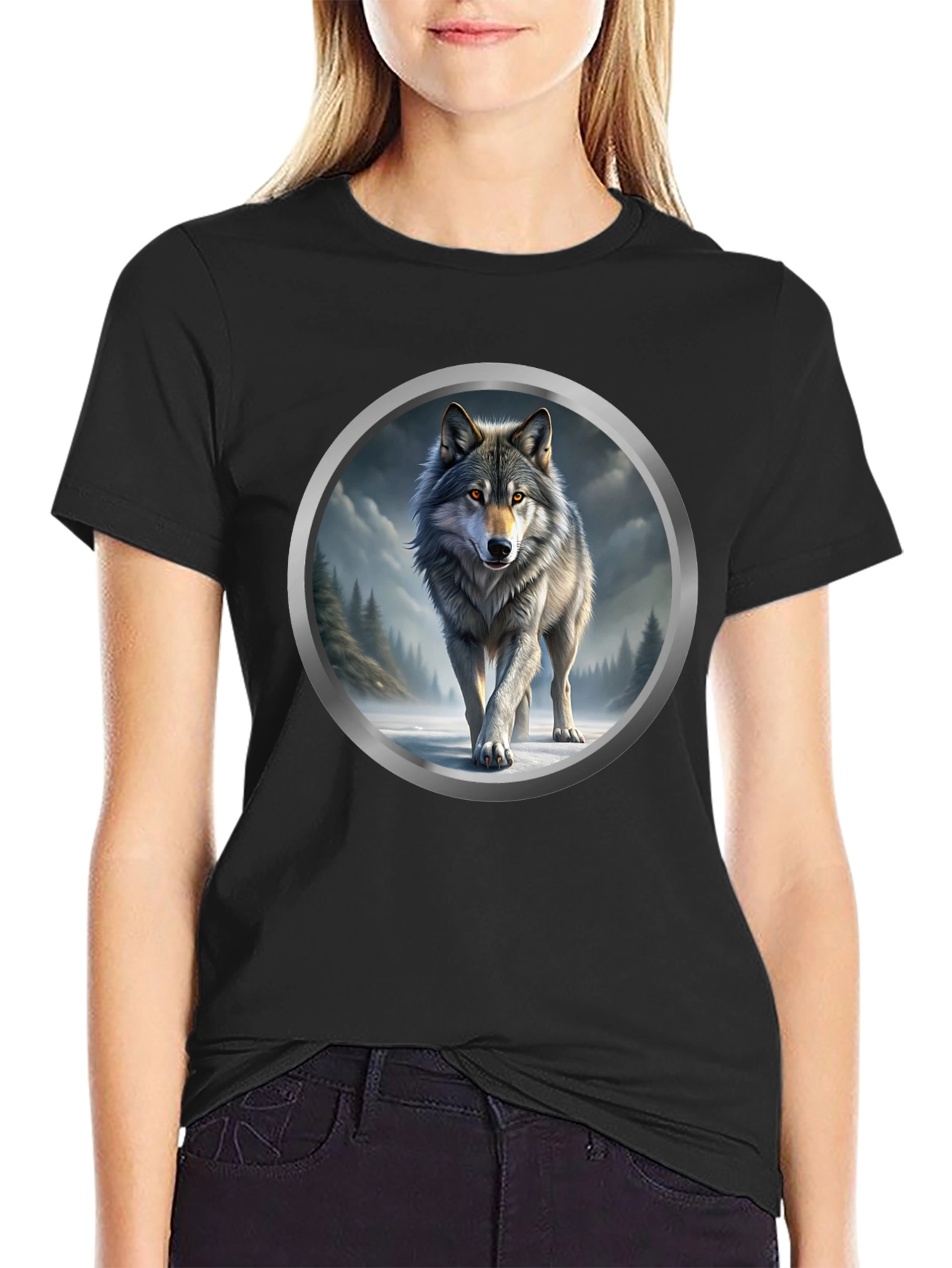 Wolf Graphic Print T-Shirt