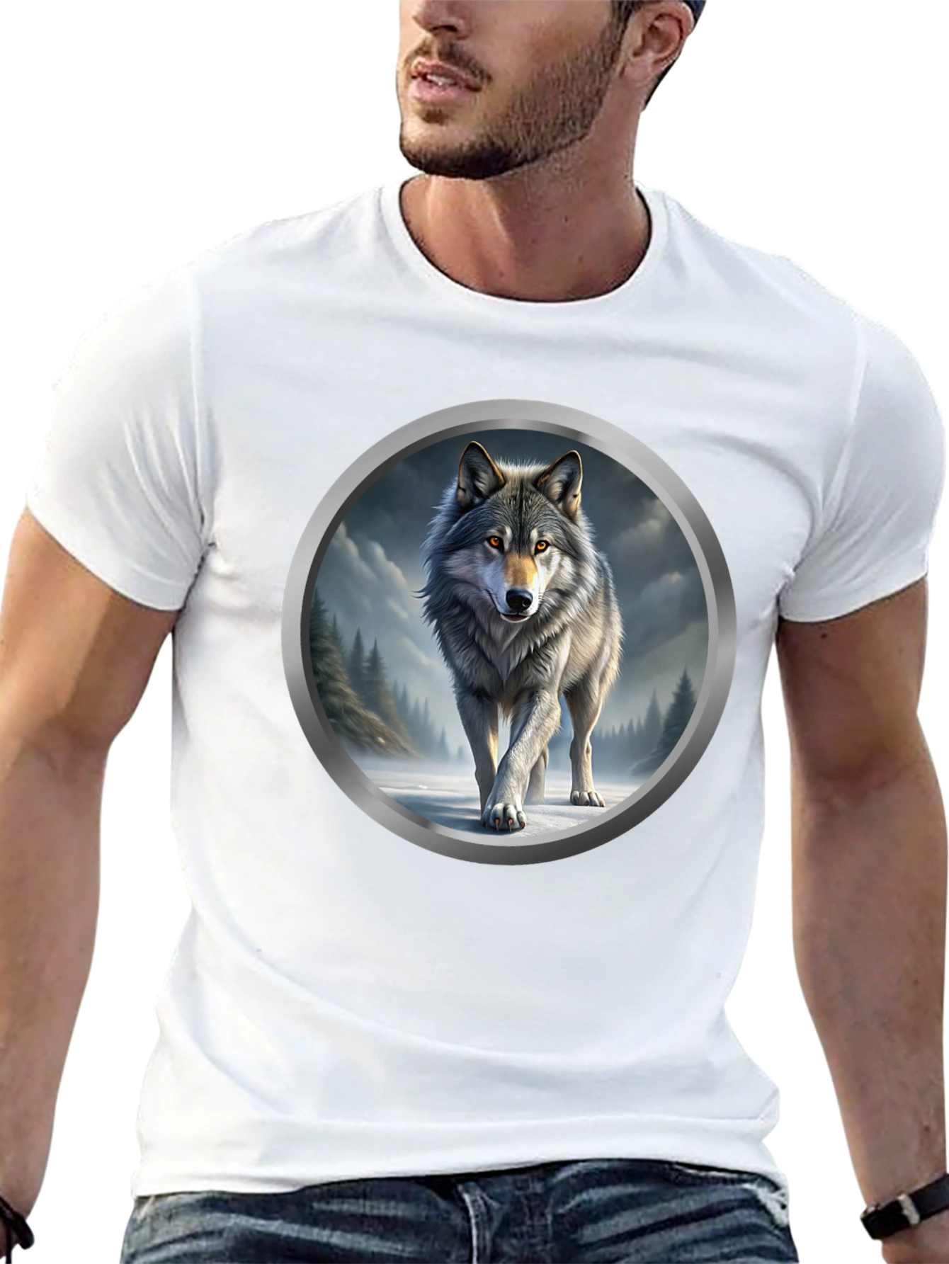 Wolf Graphic Print T-Shirt