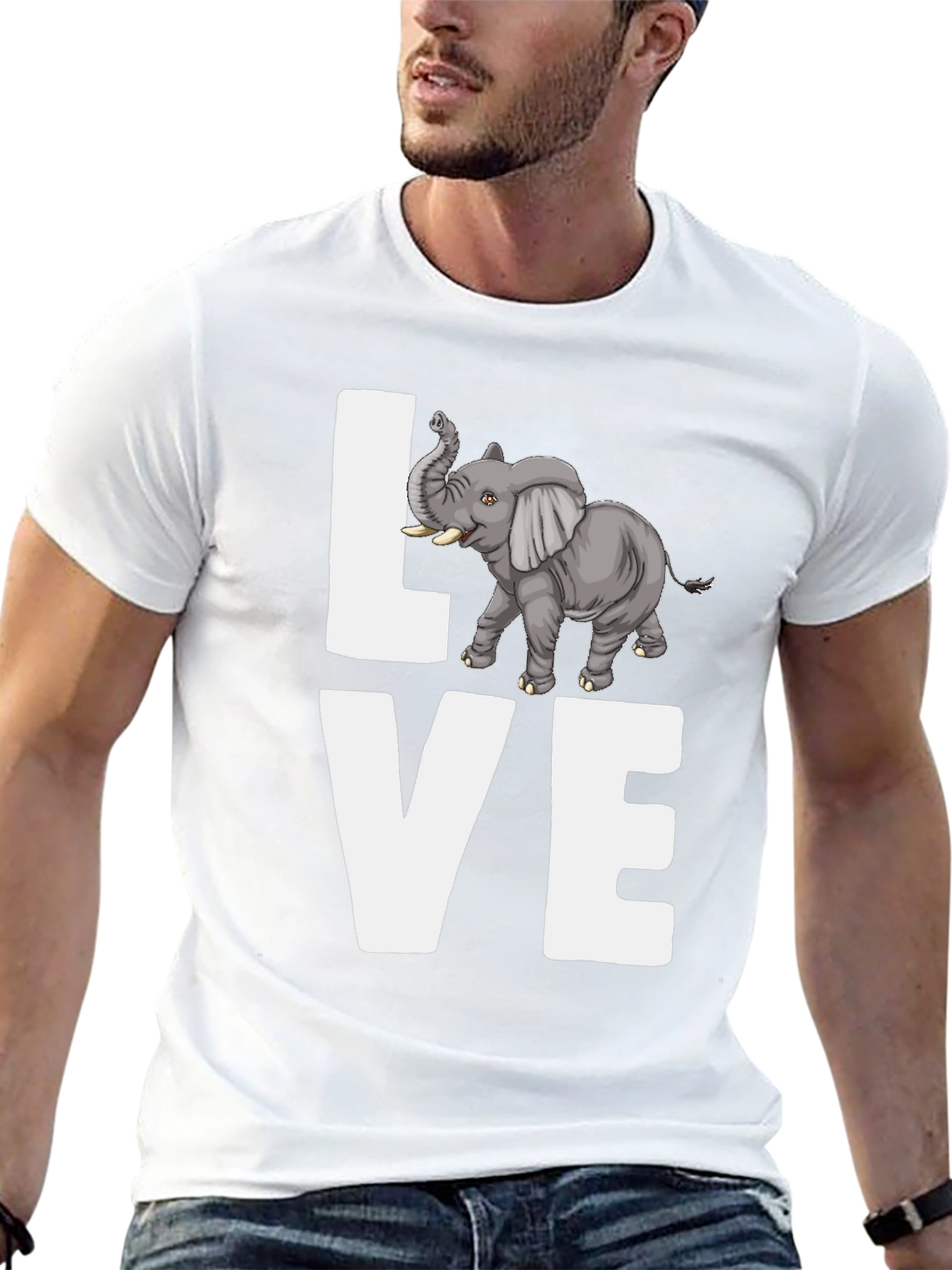 Elephant Love Graphic Tee -  Stylish Animal Lover Shirt