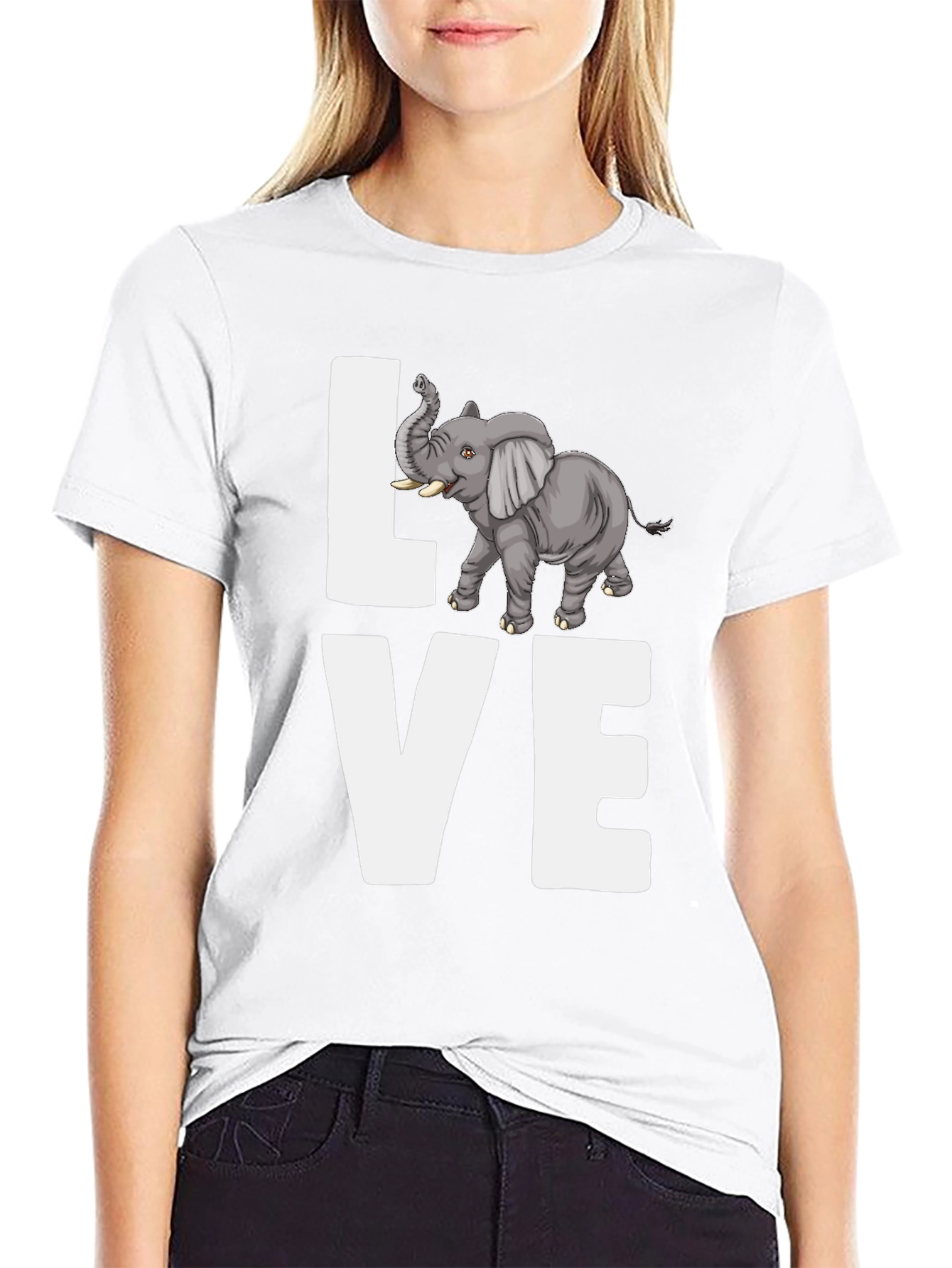 Elephant Love Graphic Tee -  Stylish Animal Lover Shirt