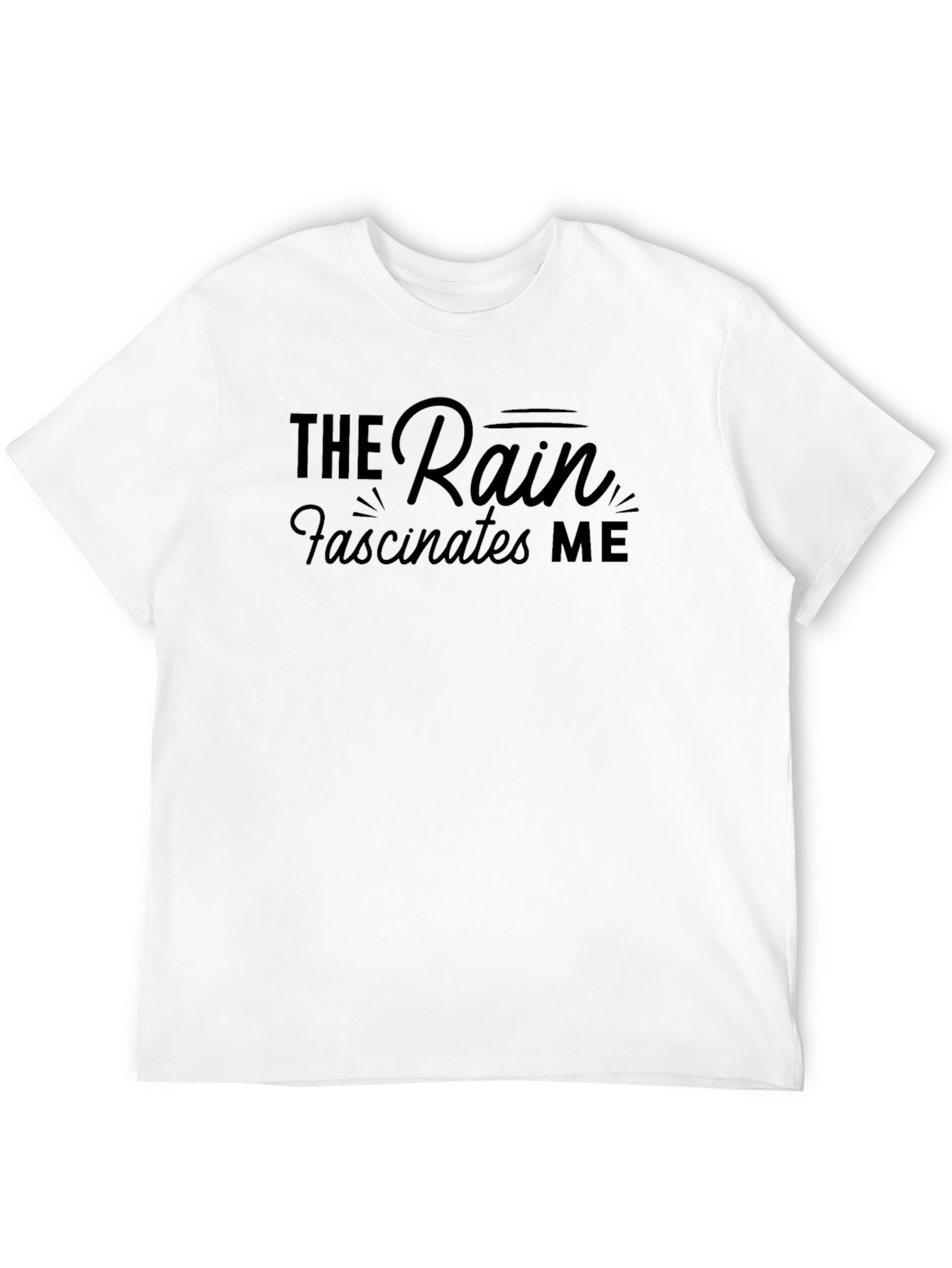 The Rain Fascinates Me Black T-Shirt