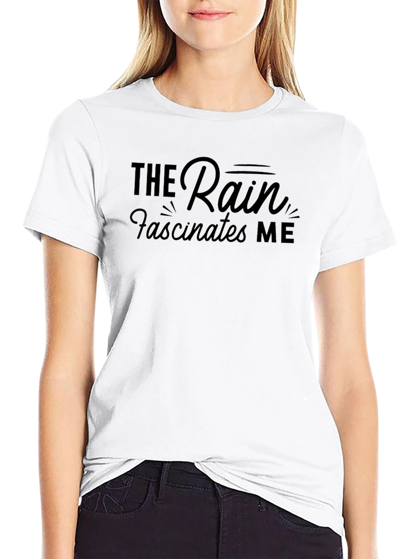 The Rain Fascinates Me Black T-Shirt