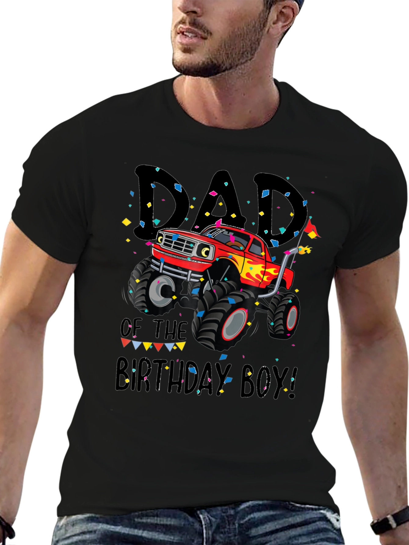 Dad of the Birthday Boy Monster Truck Tee