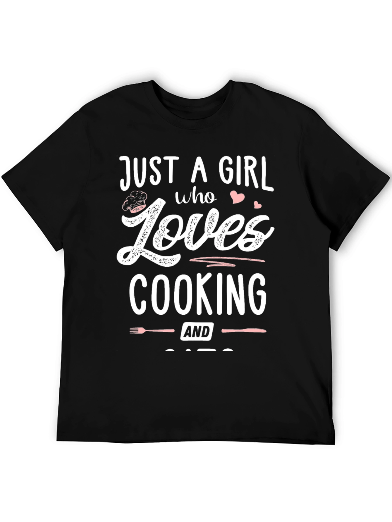 Just A Girl Who Loves Cooking Black T-Shirt