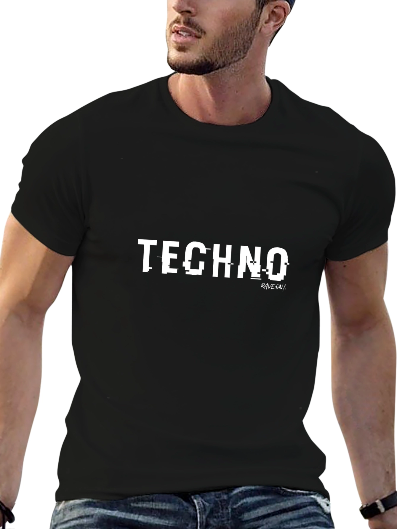 Techno Rave On! Black Graphic Tee