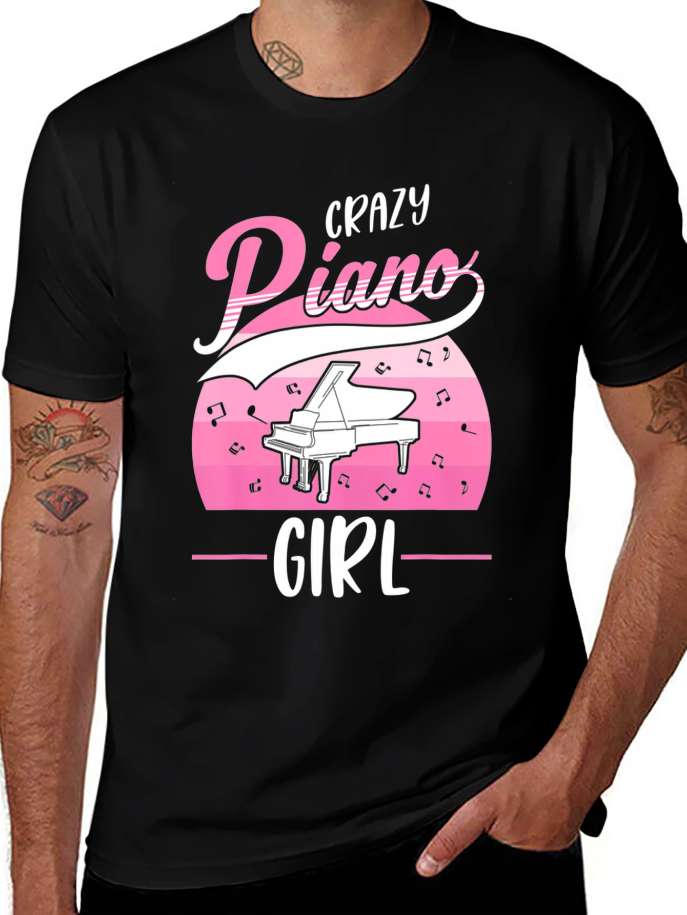 Crazy Piano Girl T-Shirt - Music Lover Tee