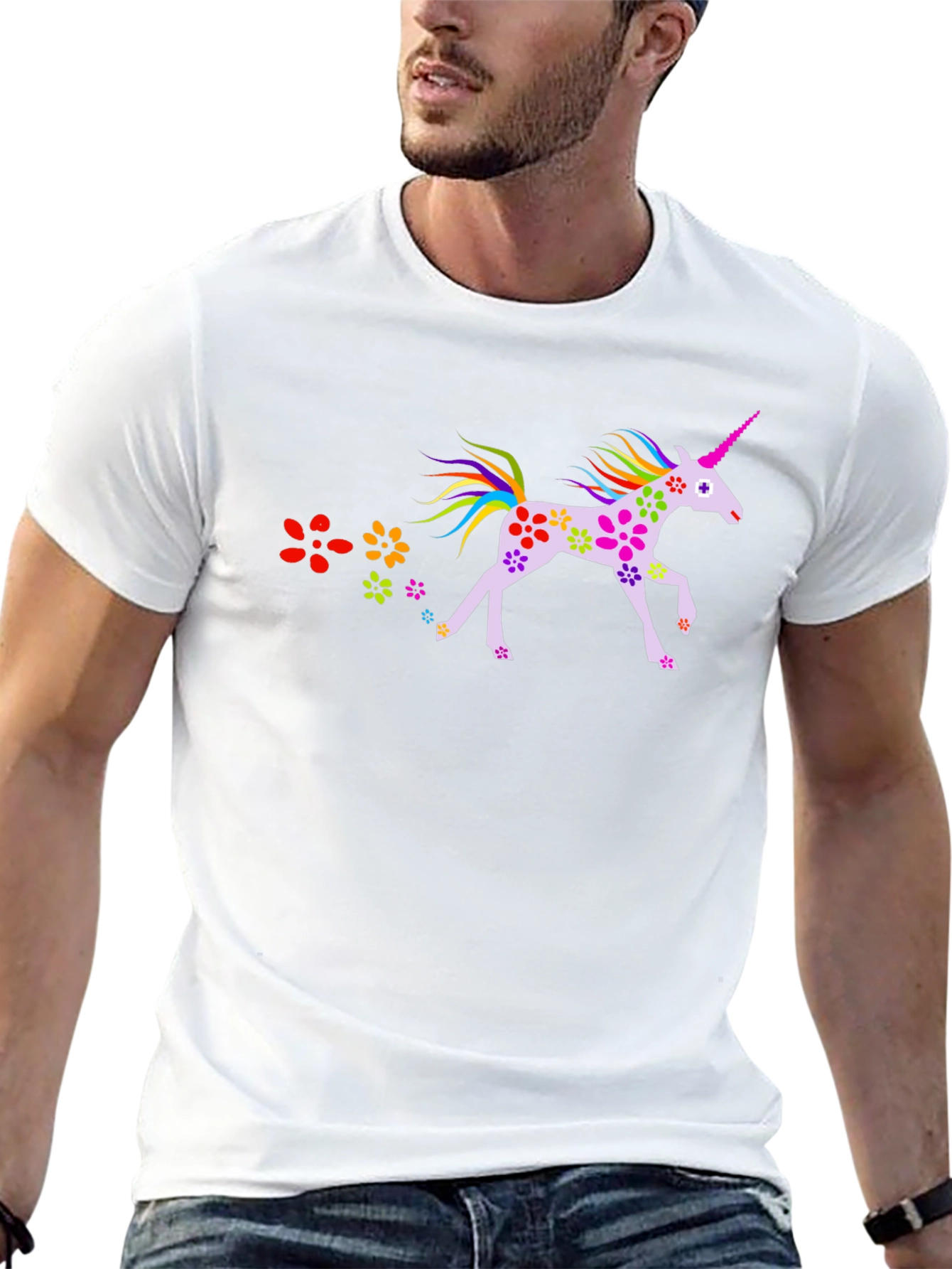 Unicorn Flower Power T-Shirt Unique Design