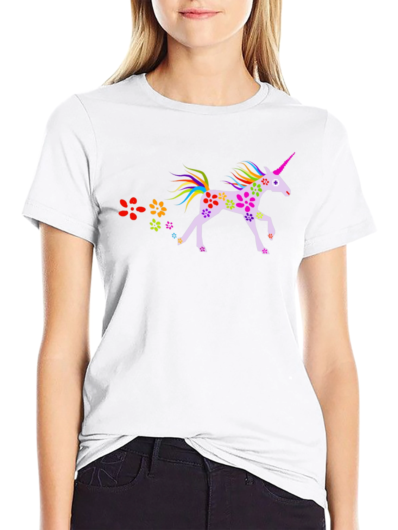 Unicorn Flower Power T-Shirt Unique Design