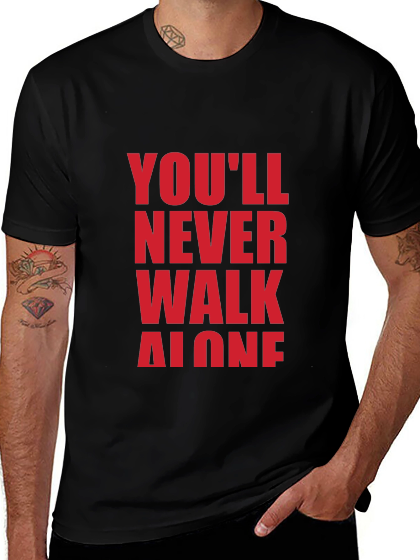 Youll Never Walk Alone Black Graphic Tee