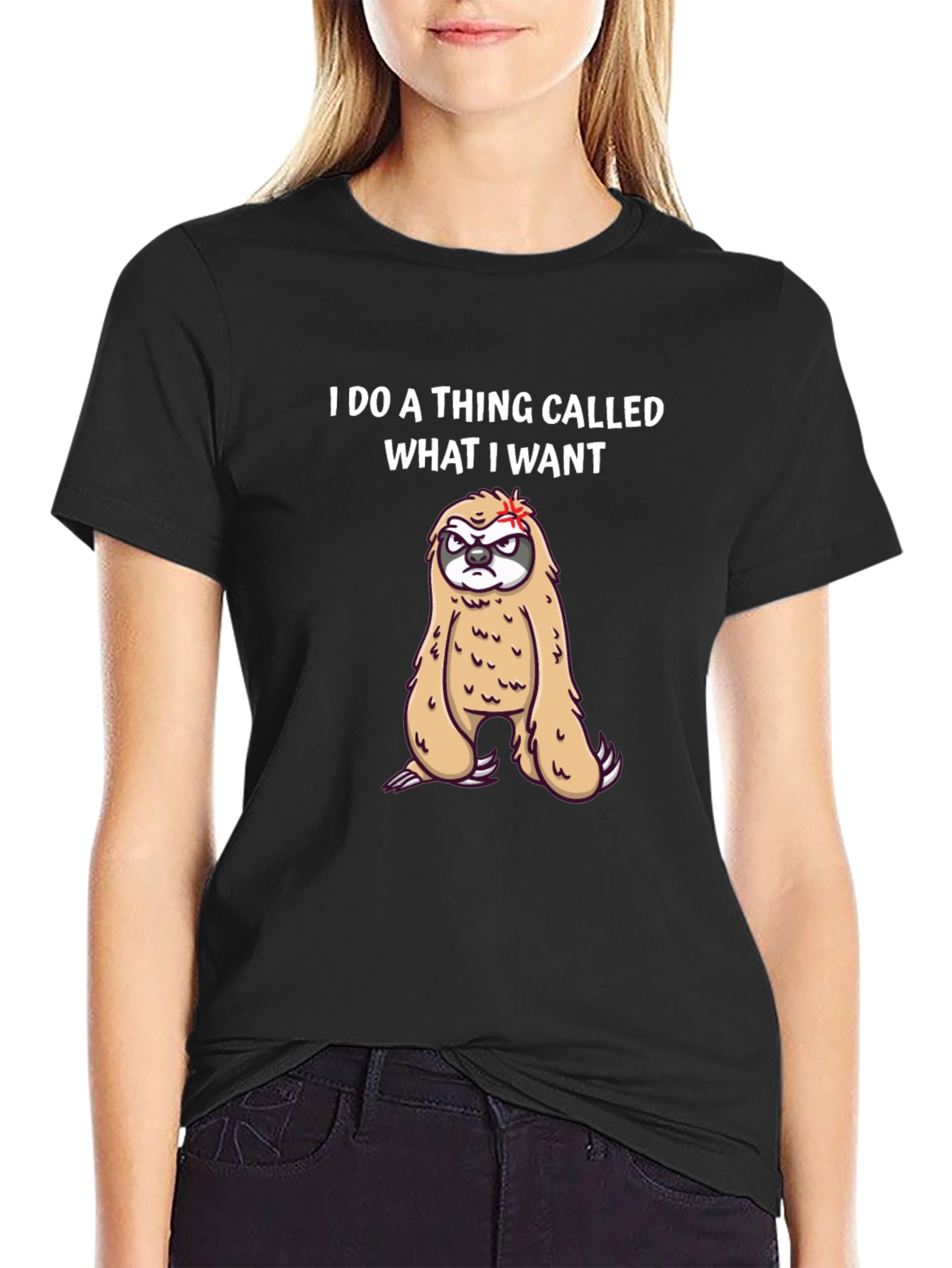 I Do What I Want Sloth Graphic Tee