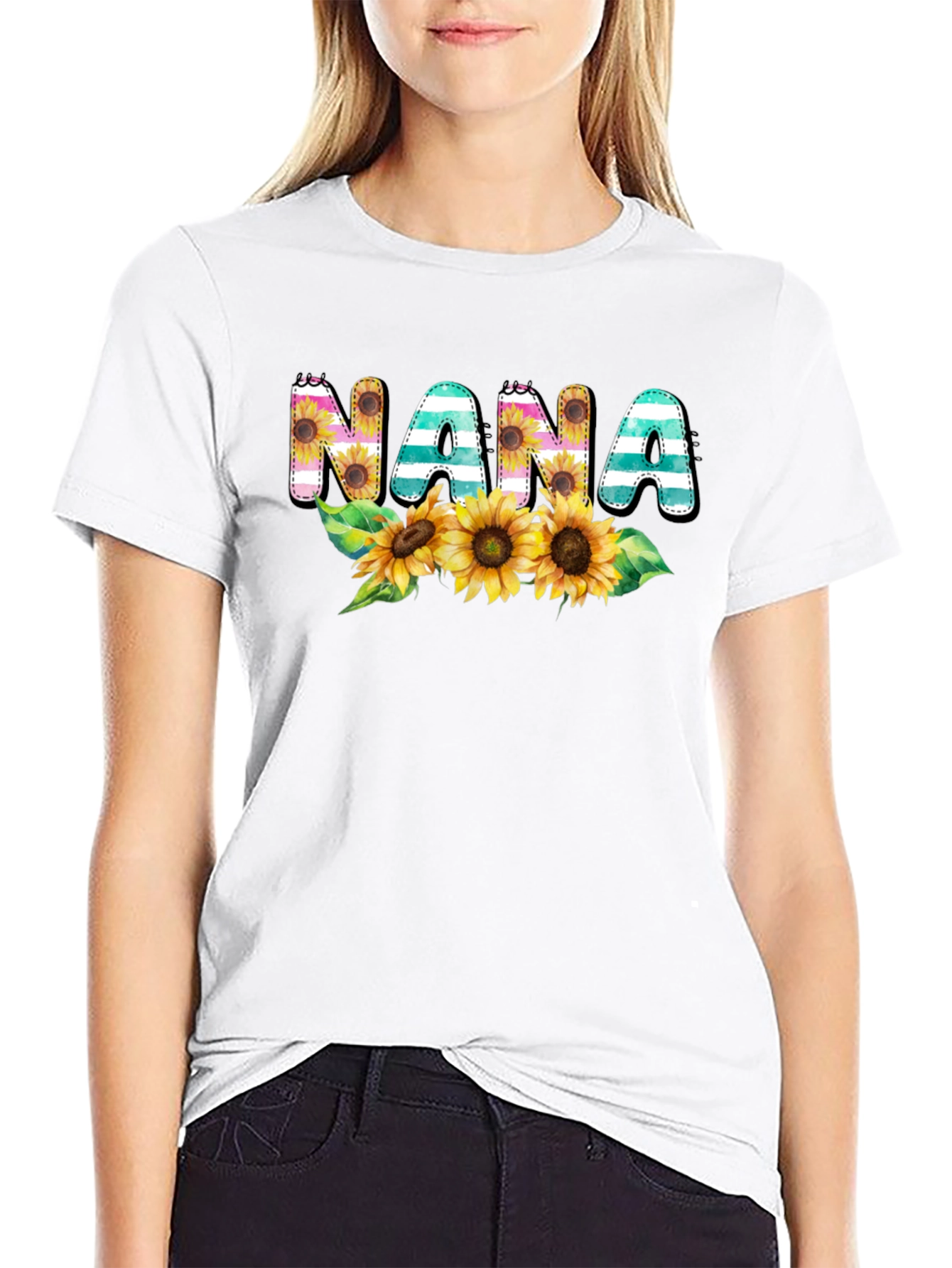 Nana Sunflower Graphic Tee - Cute Grandma Shirt