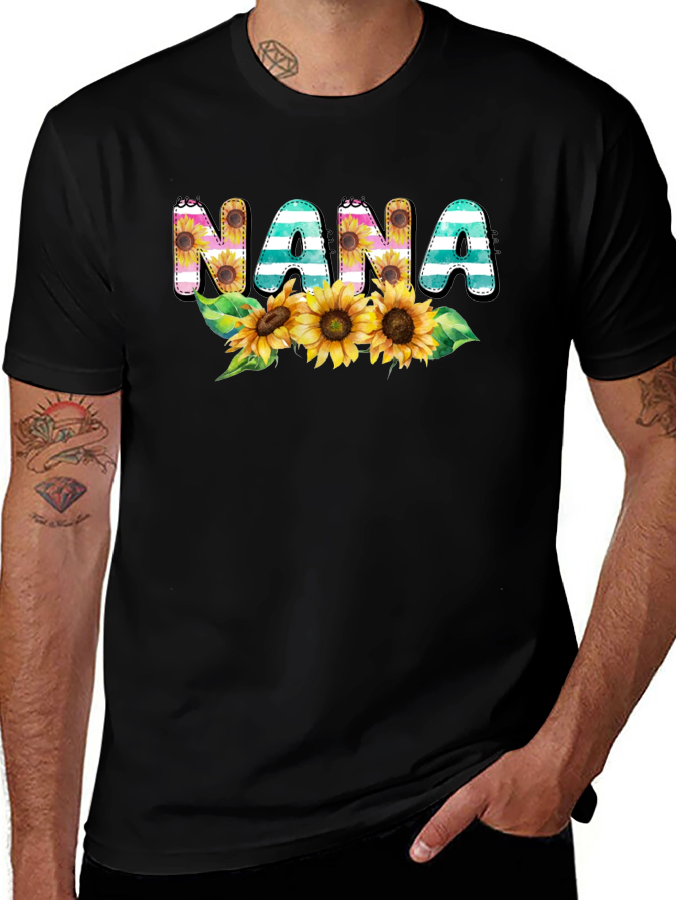 Nana Sunflower Graphic Tee - Cute Grandma Shirt