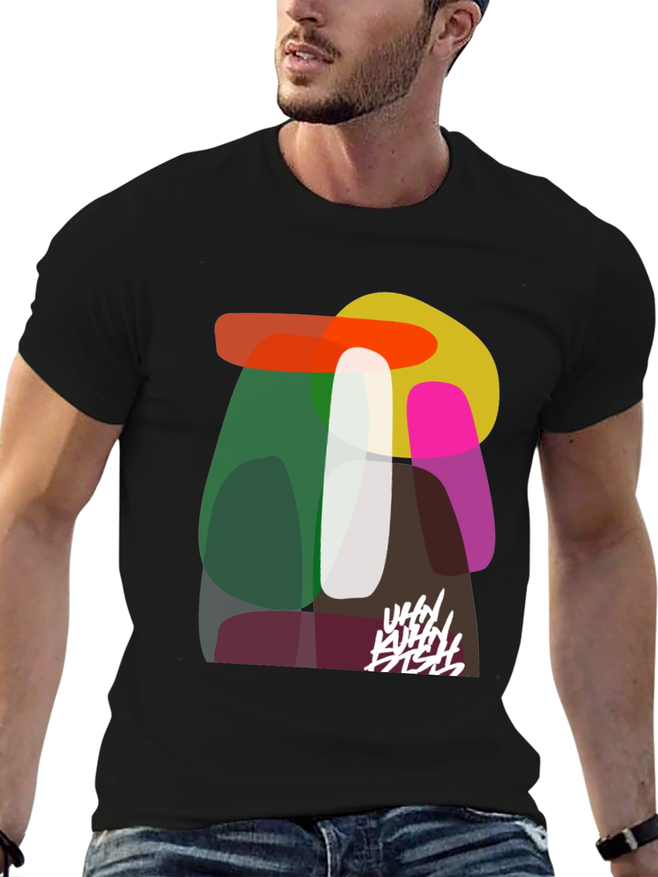 Abstract Graphic Print Tee - Modern Art T-Shirt