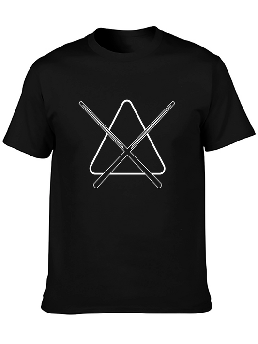 Billiards T-Shirt - Black - Pool Triangle Cue Sticks
