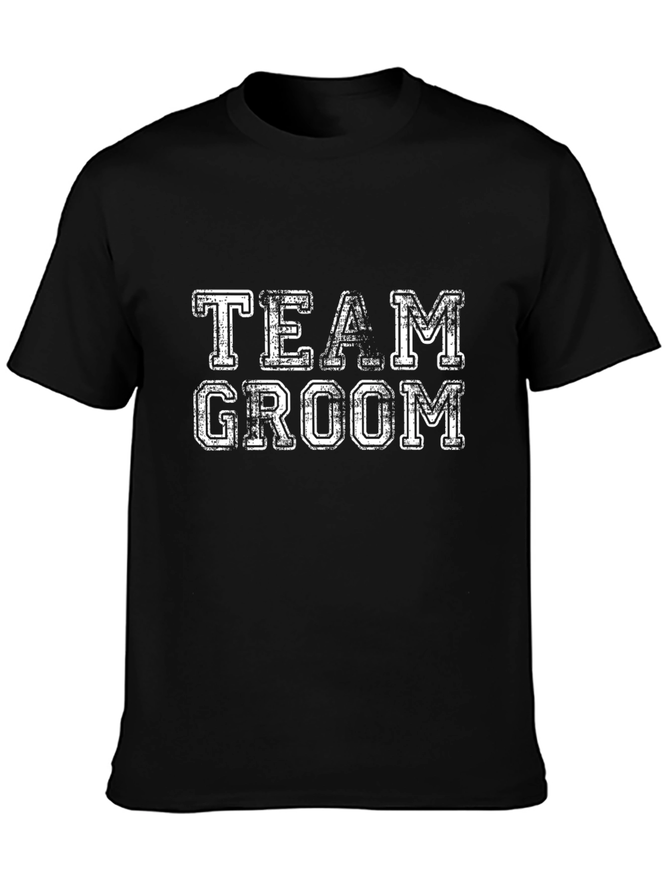Team Groom T-Shirt - Black Cotton Blend Crew Neck
