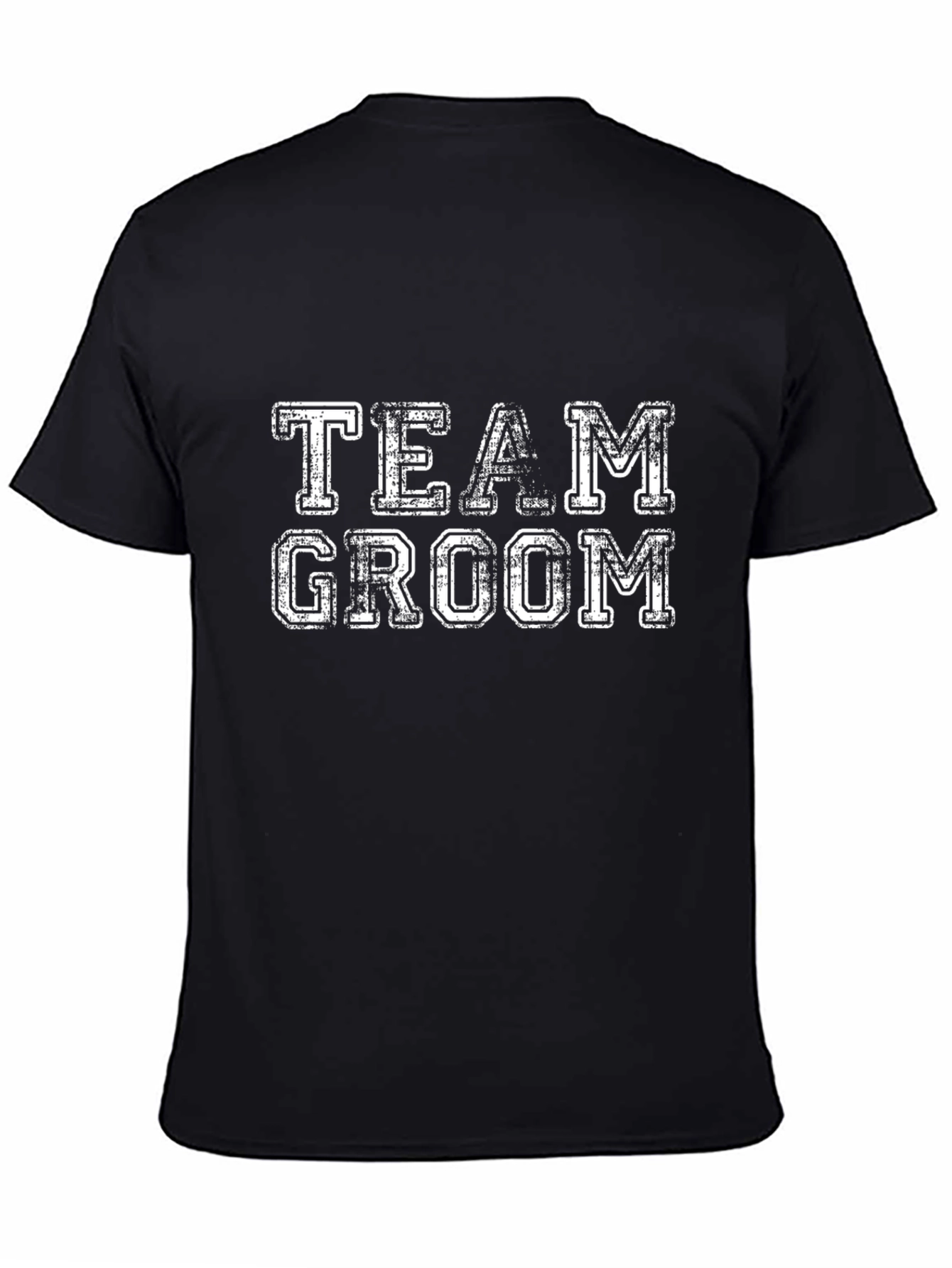 Team Groom T-Shirt - Black Cotton Blend Crew Neck