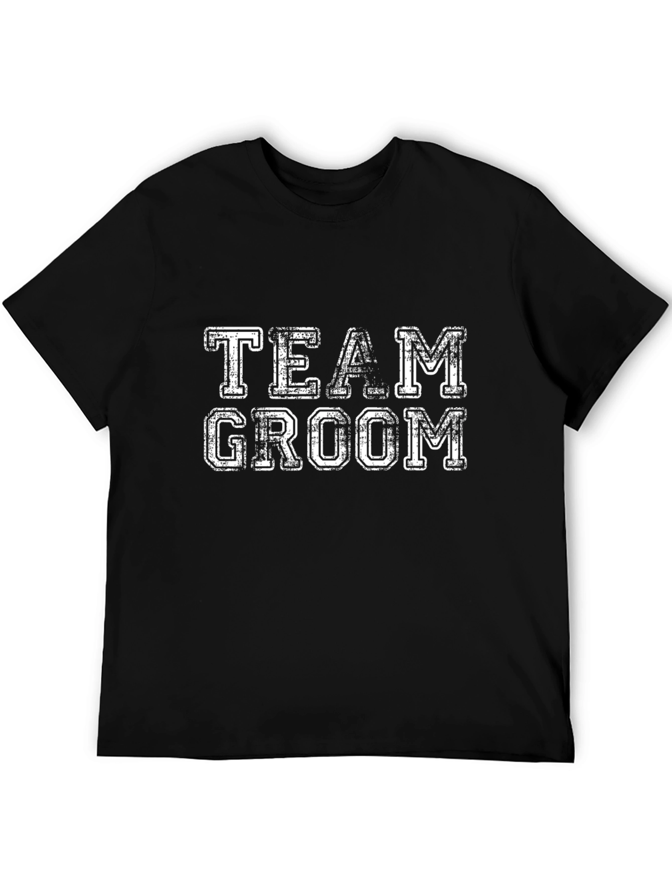 Team Groom T-Shirt - Black Cotton Blend Crew Neck