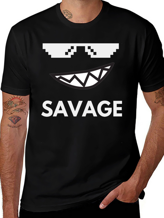 Savage Graphic Tee - Pixel Sunglasses