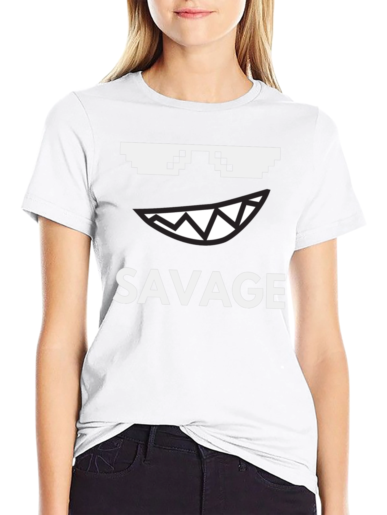 Savage Graphic Tee - Pixel Sunglasses