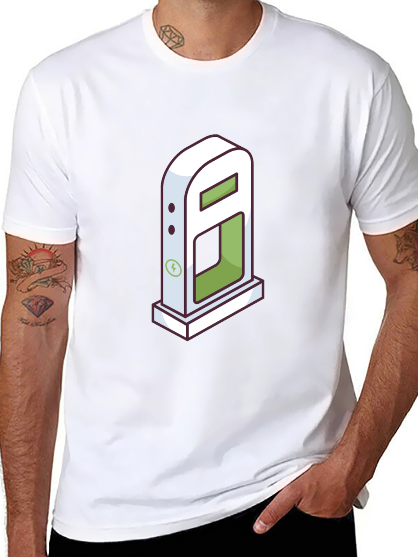 Electric Vehicle Charging Station Graphic T-Shirt