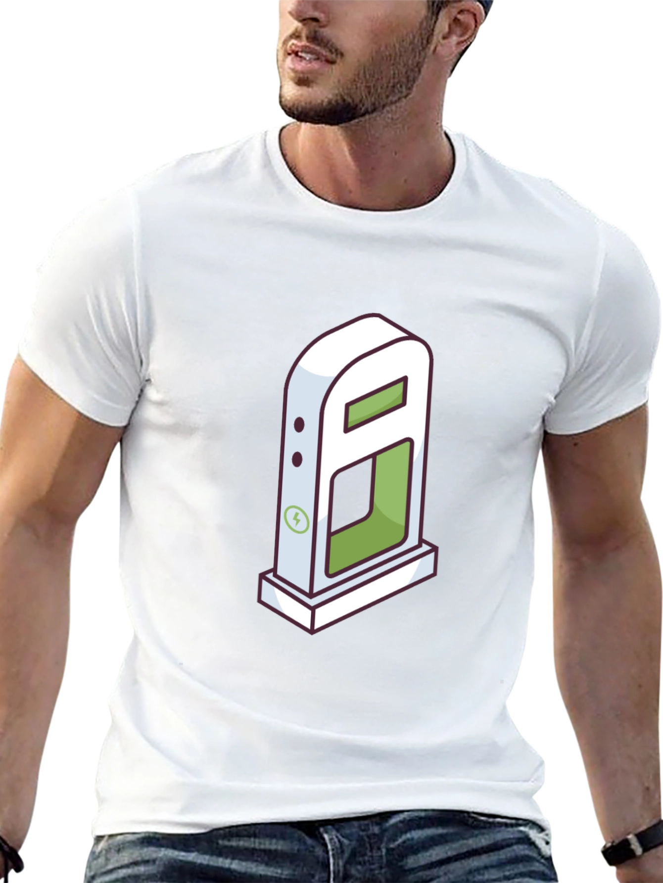Electric Vehicle Charging Station Graphic T-Shirt