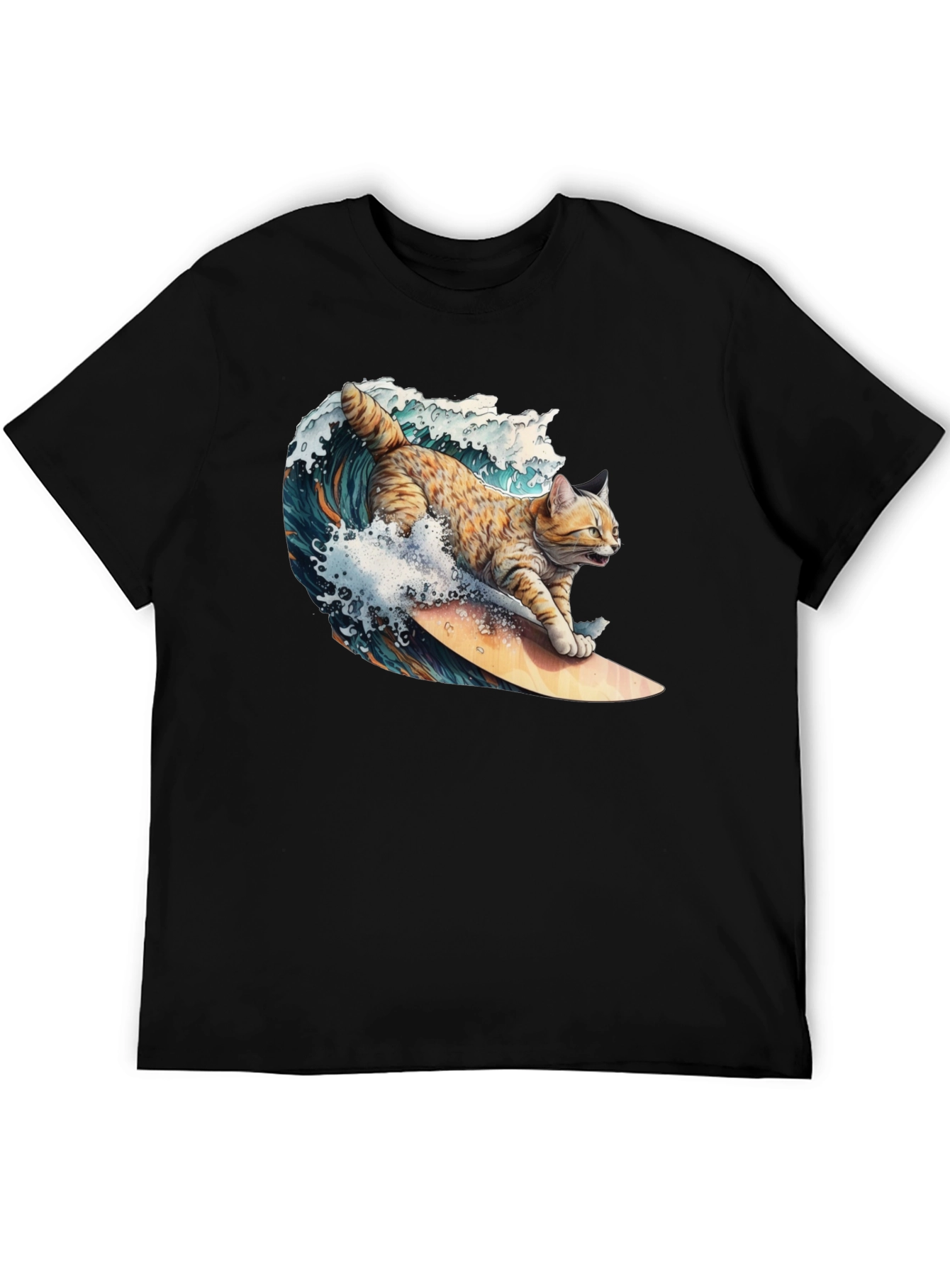 Surfing Cat T-Shirt - Cool Graphic Tee