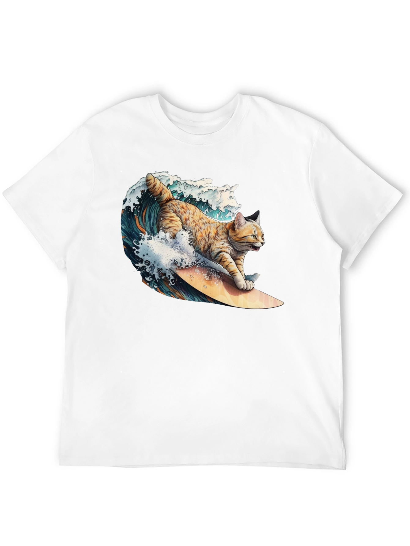 Surfing Cat T-Shirt - Cool Graphic Tee