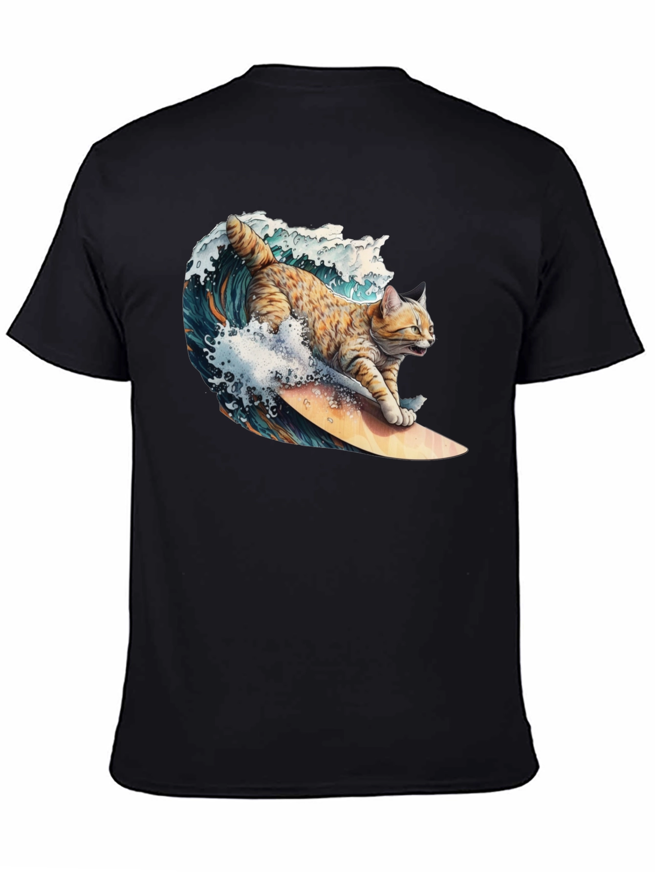 Surfing Cat T-Shirt - Cool Graphic Tee