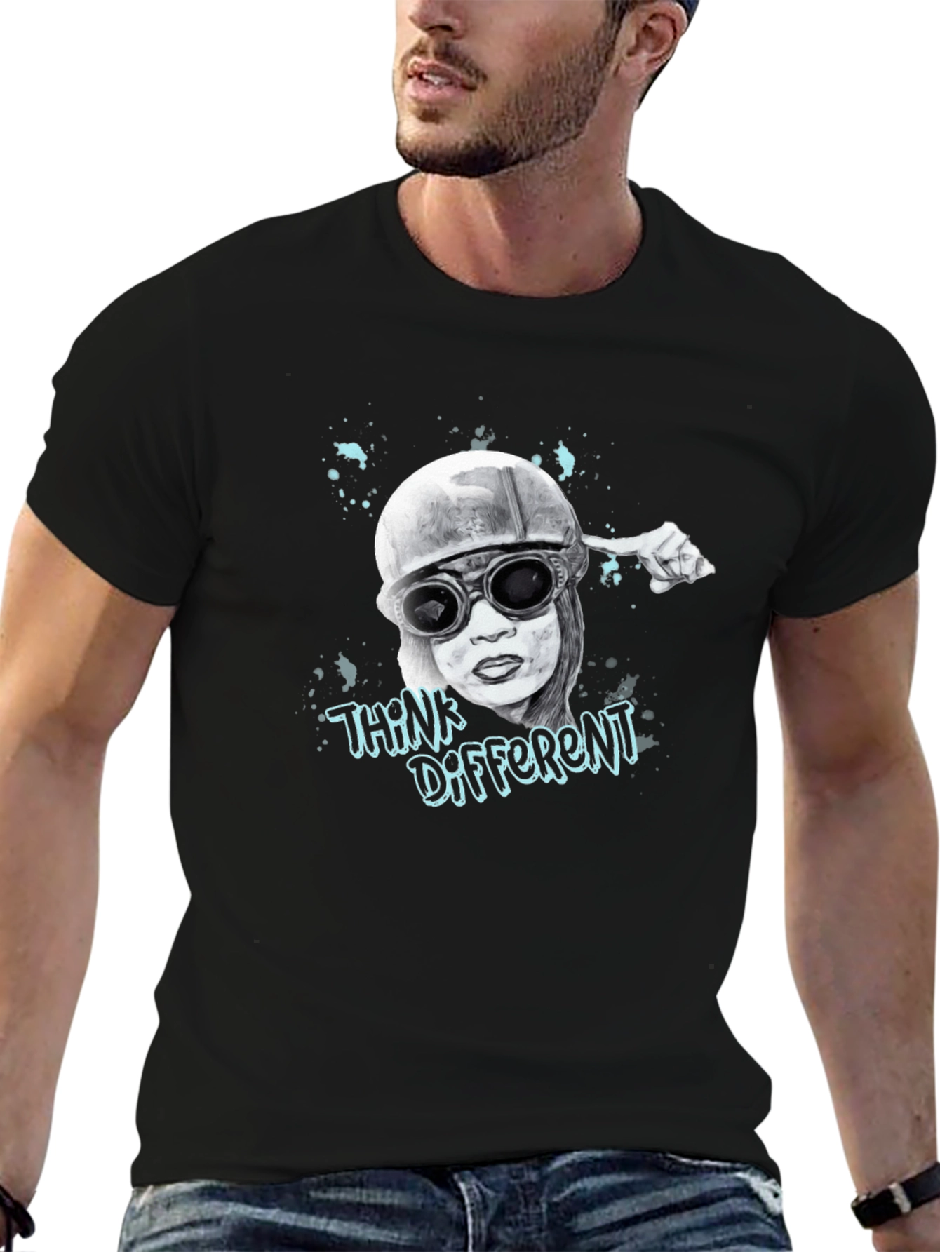 Think Different Pilot Graphic Tee - Black