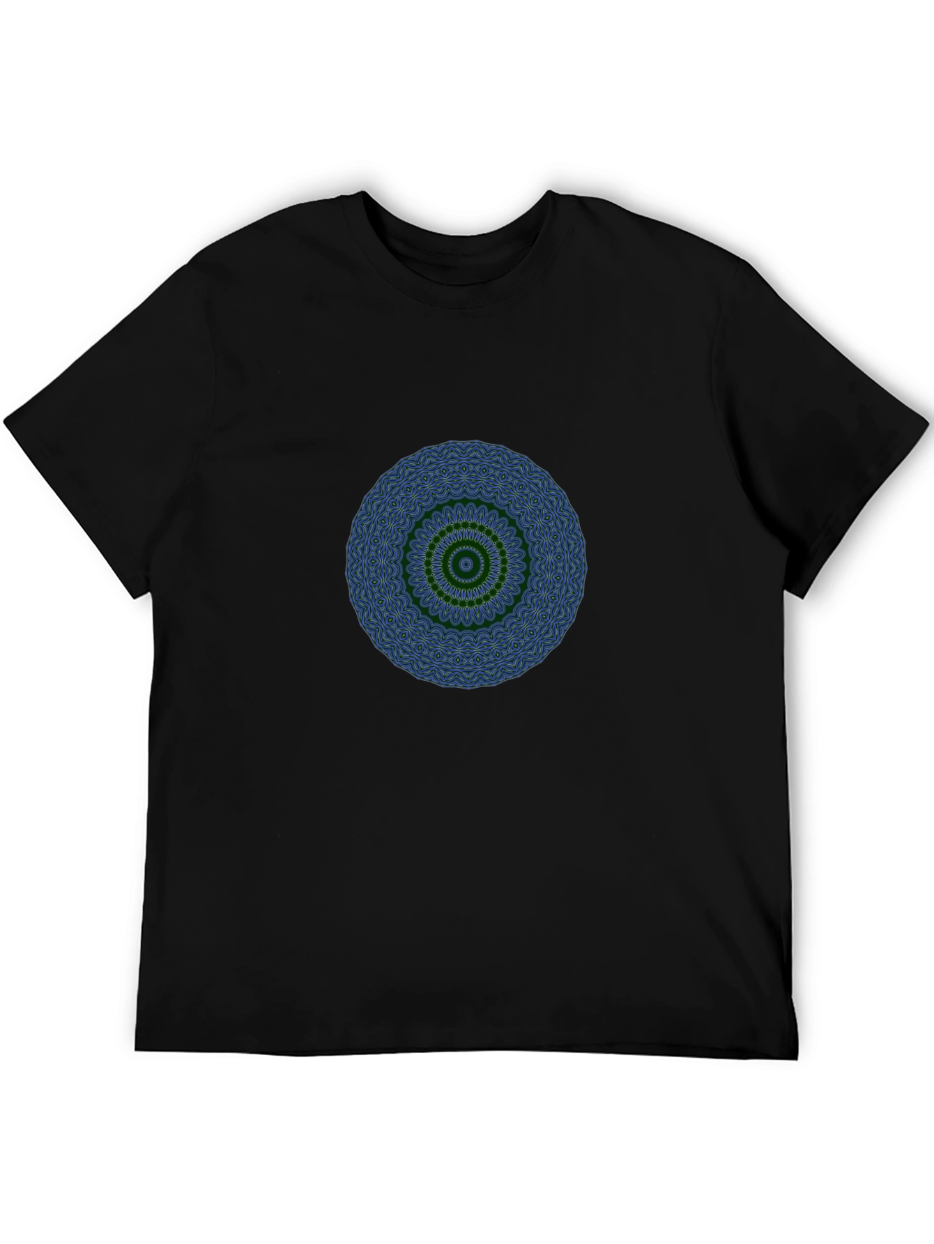 Mens Black T-Shirt with Mandala Design