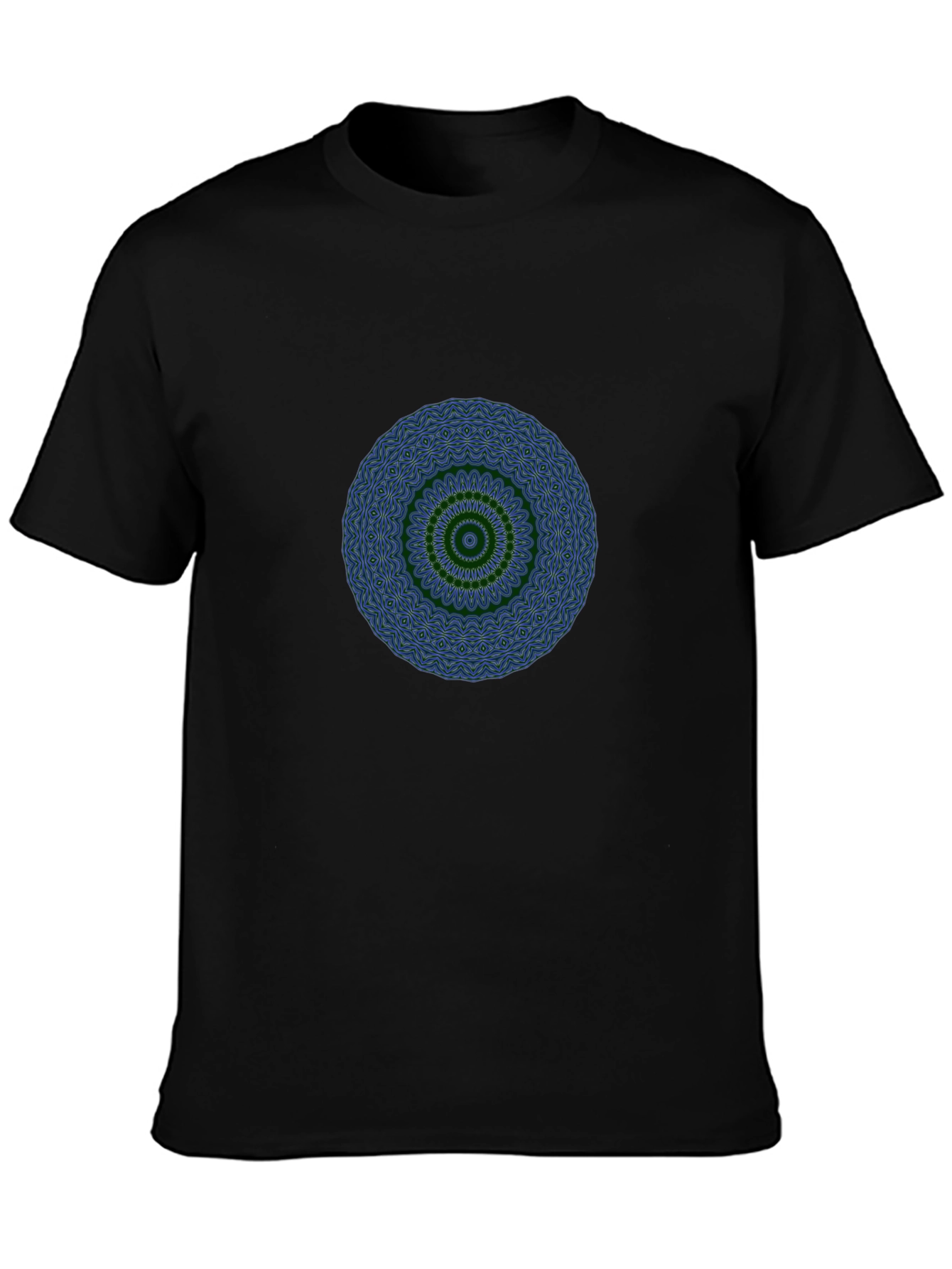 Mens Black T-Shirt with Mandala Design
