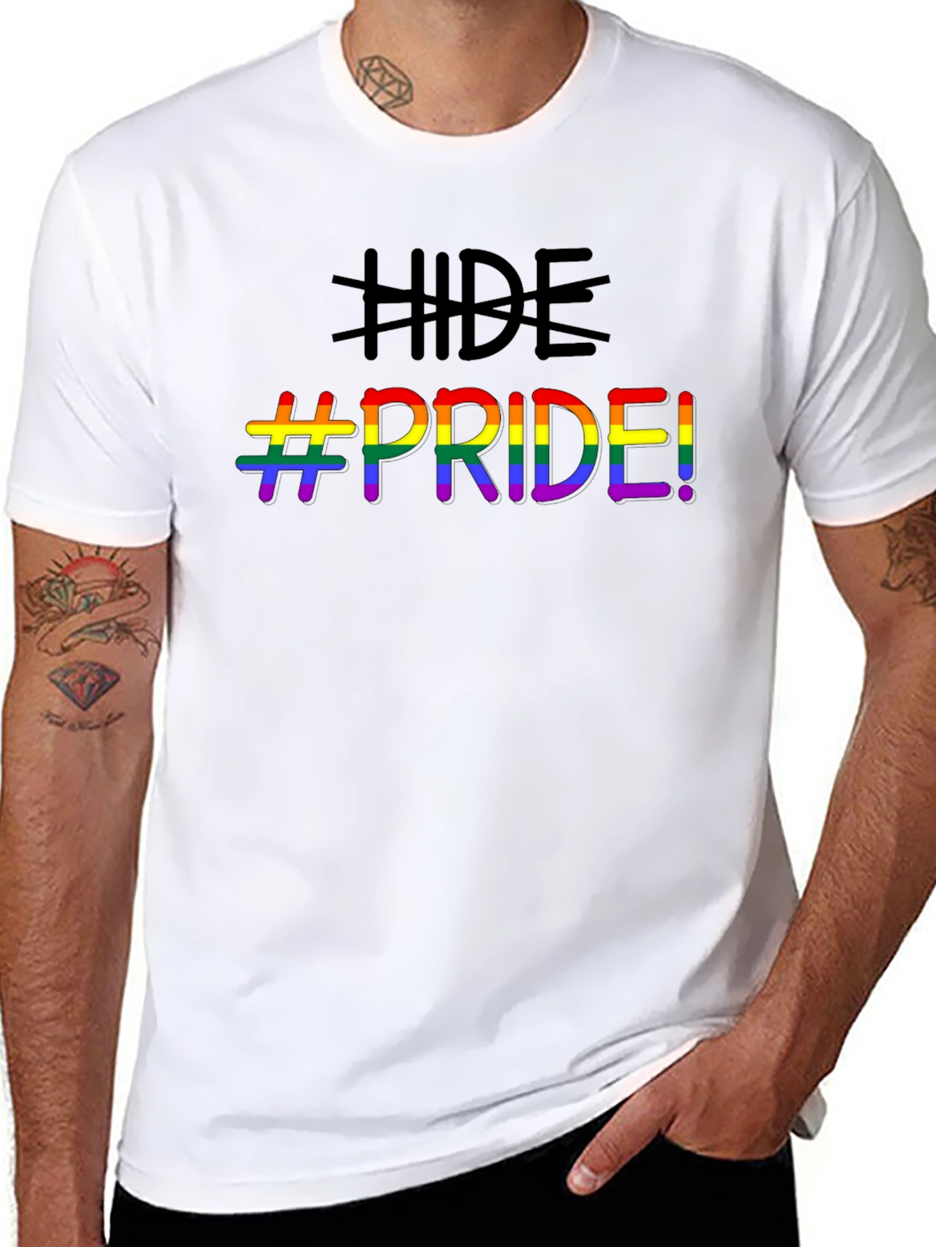 Hide Pride LGBTQ+ Graphic T-Shirt - Black