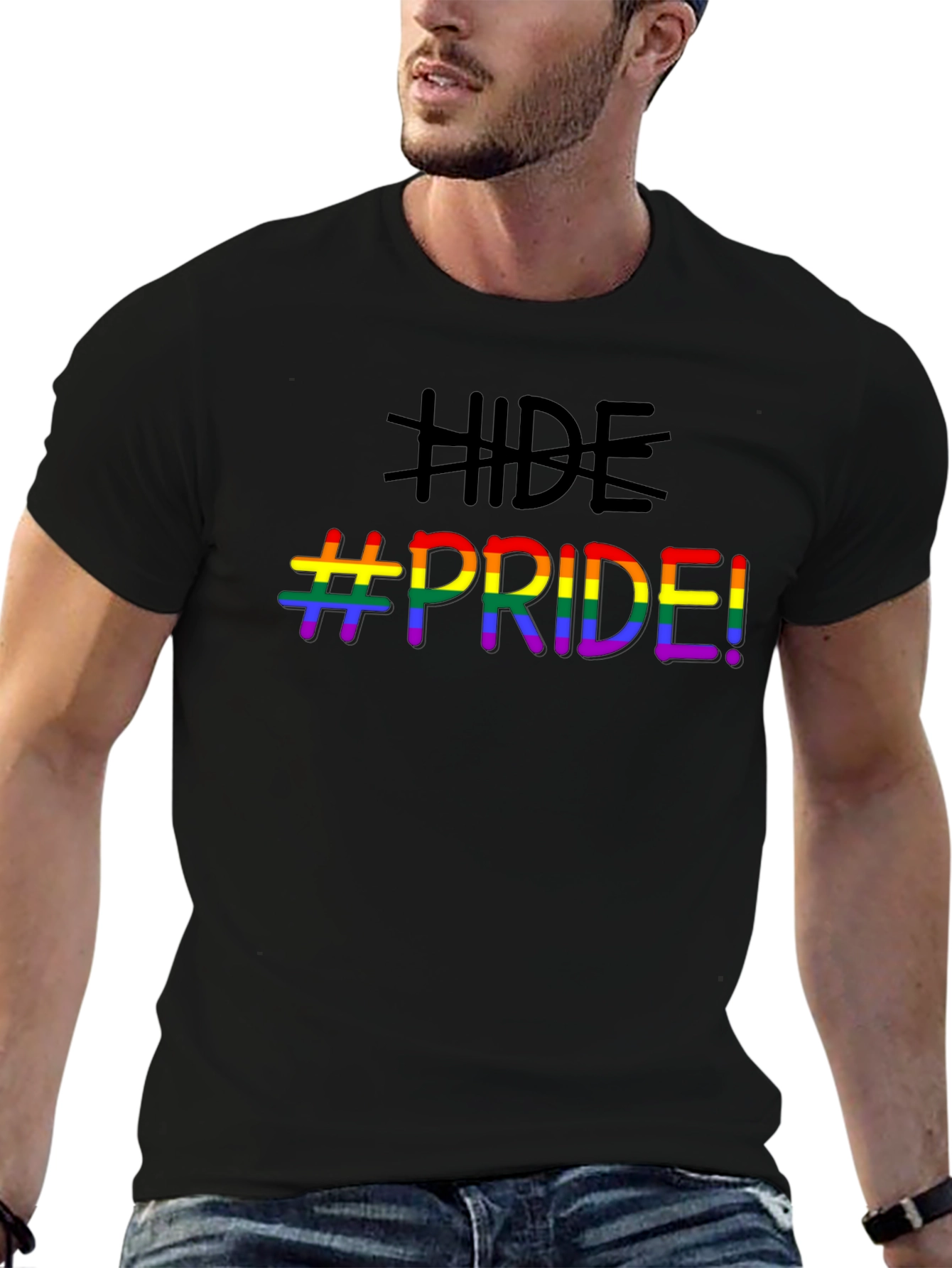 Hide Pride LGBTQ+ Graphic T-Shirt - Black