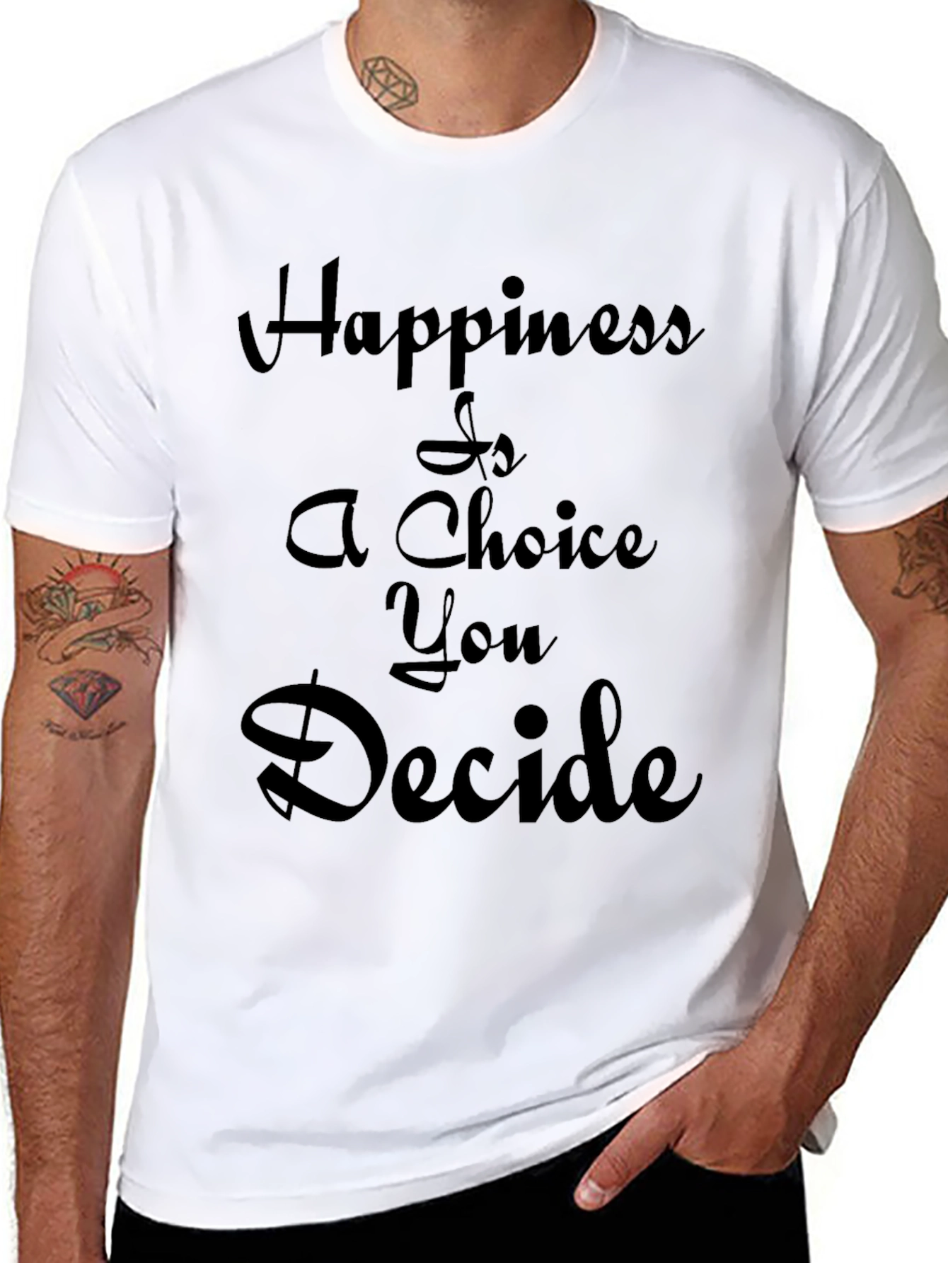 Inspirational Black T-Shirt: Happiness is a Choice