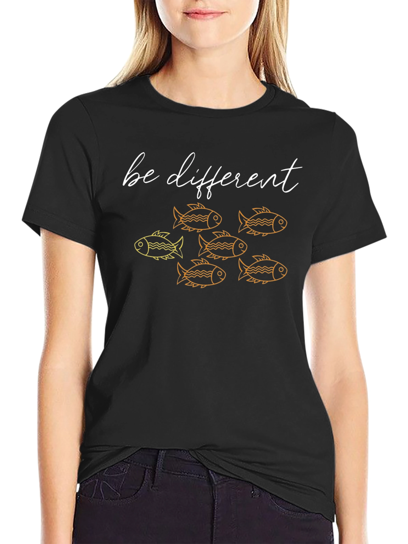 Be Different Fish Graphic Tee - Unique Mens T-Shirt