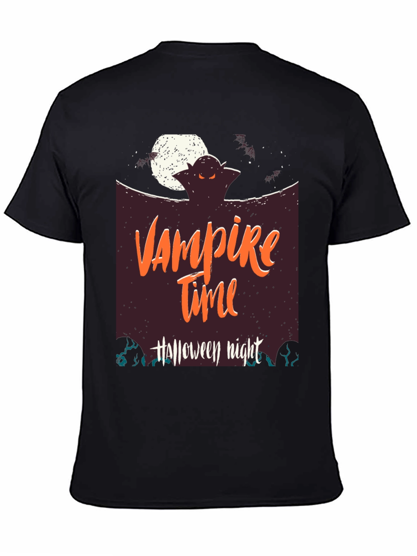 Vampire Time Halloween Night Black T-Shirt