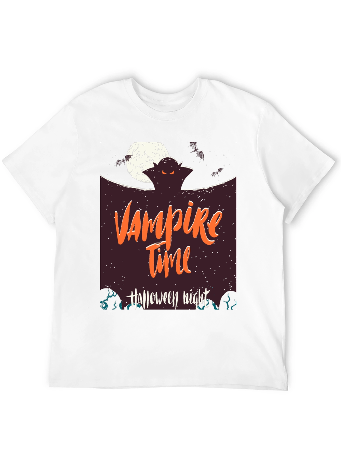 Vampire Time Halloween Night Black T-Shirt