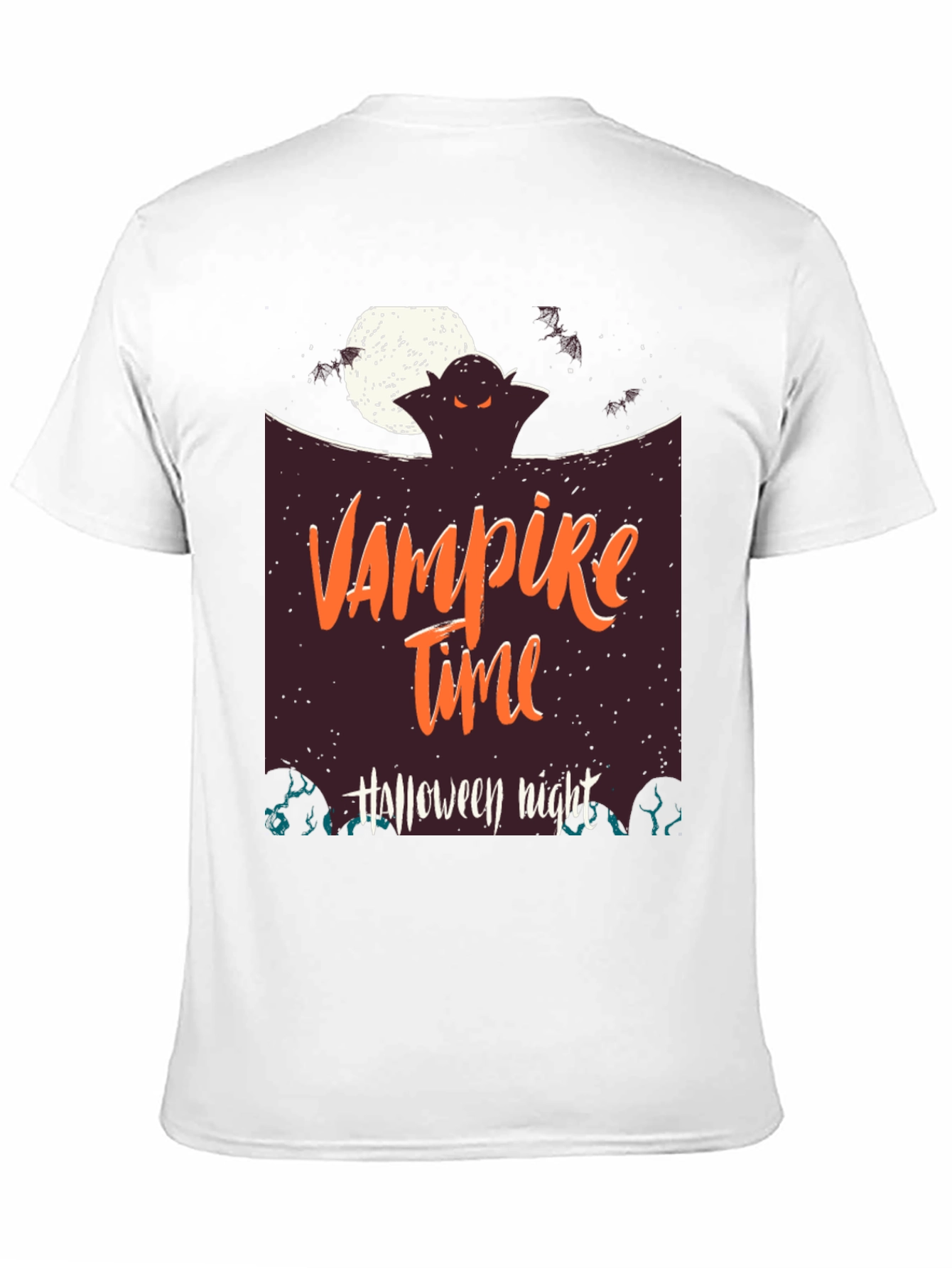 Vampire Time Halloween Night Black T-Shirt