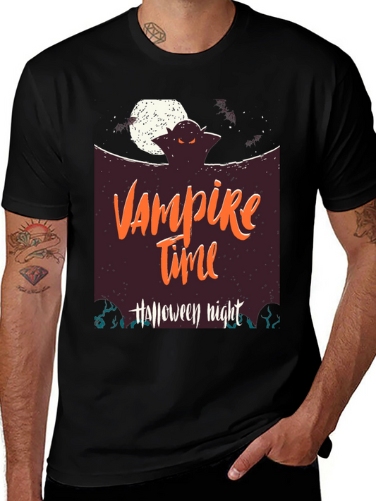 Vampire Time Halloween Night Black T-Shirt