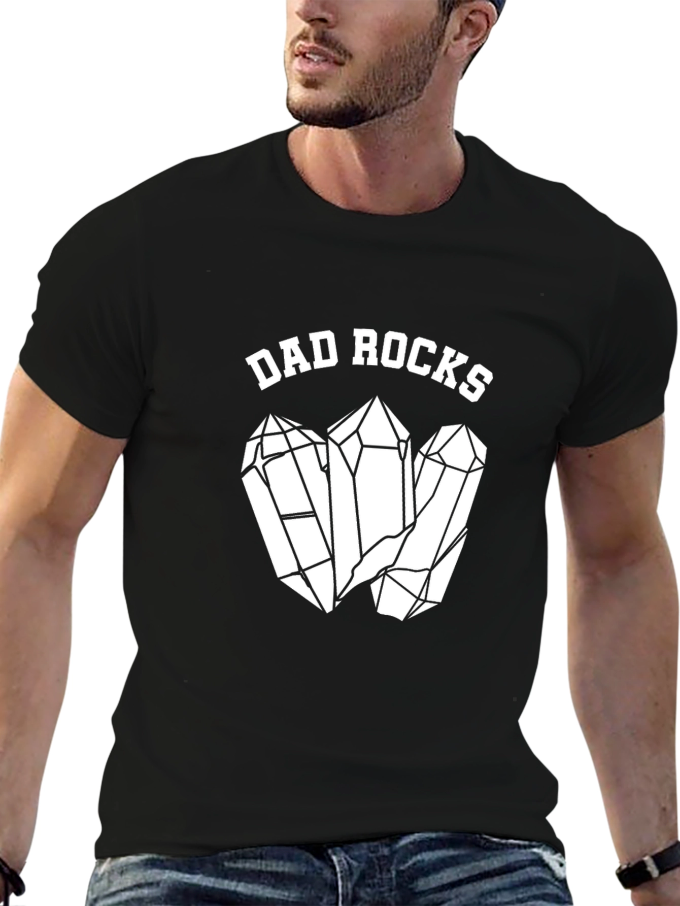 Dad Rocks Graphic T-Shirt - Cool Fathers Day Gift