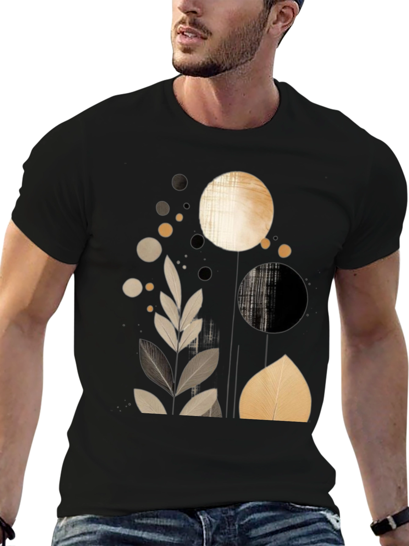 Abstract Graphic Print Mens T-Shirt