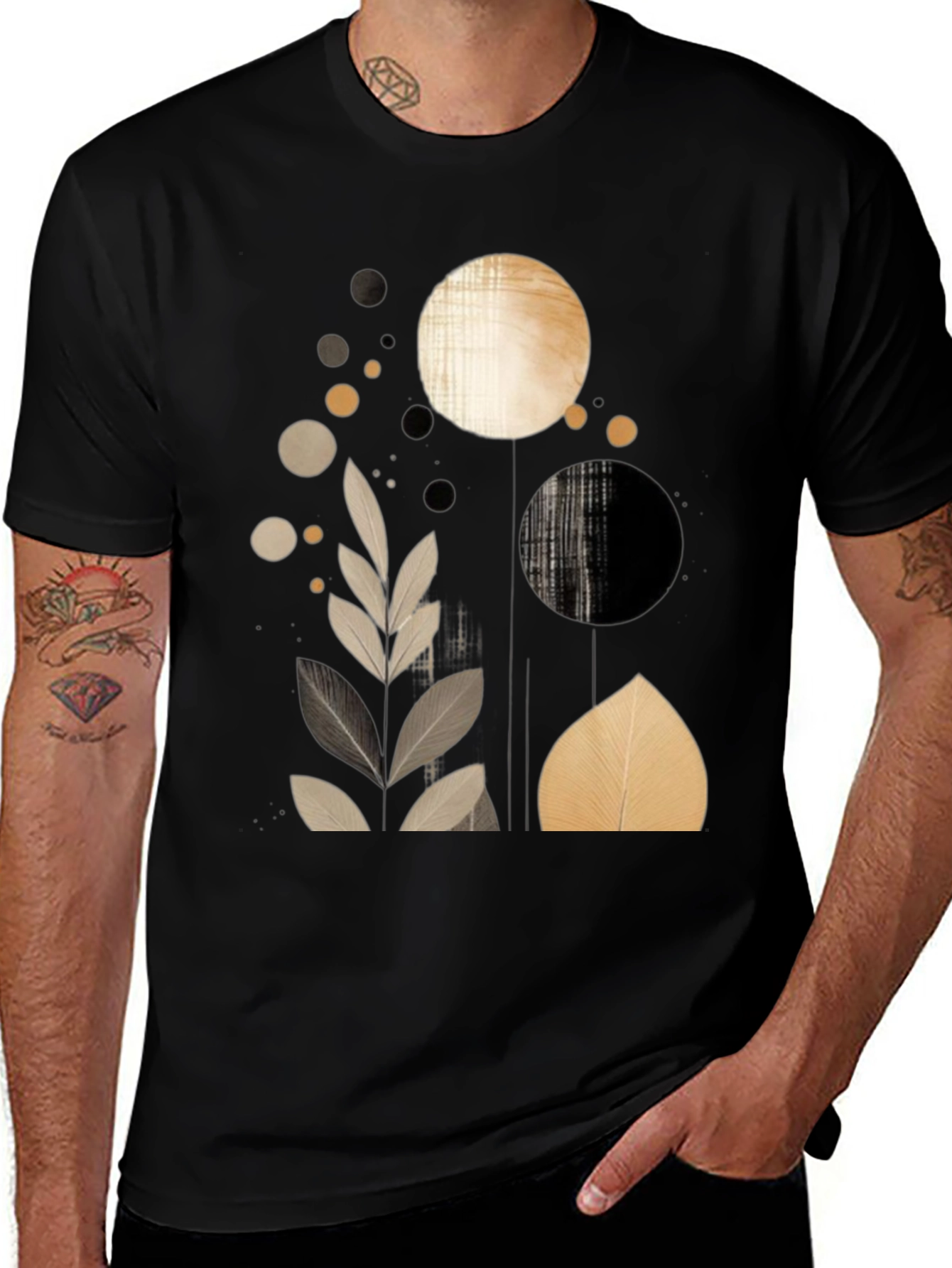 Abstract Graphic Print Mens T-Shirt
